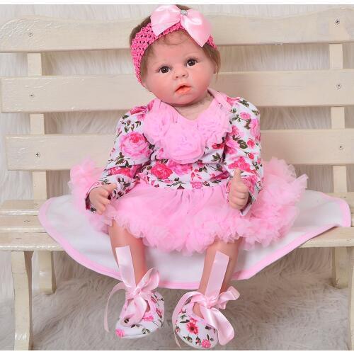 Bebes Reborn doll Baby Realistic Soft Silicone Reborn Babies Girl 22 Inch 55cm Adorable Kids Brinquedos Toy