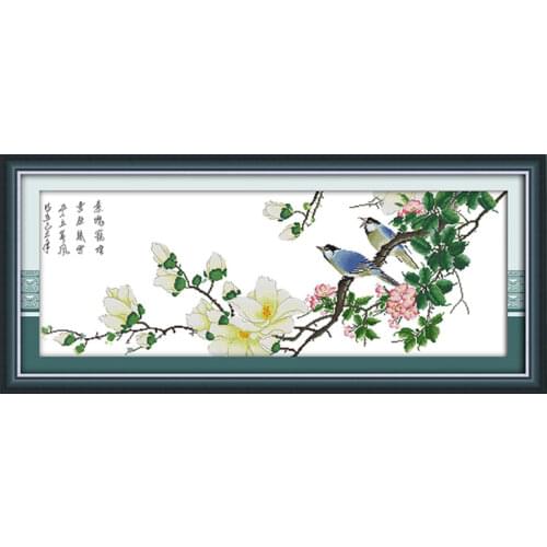 Rhyme of spring cross stitch kit flower 18ct 14ct 11ct count printed canvas stitching embroidery DIY handmade needlework