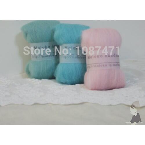 Merino wool felt filler for toys home decor needlework Wool felt poke fun statehood 66s ashford mint 20g/piece ,3piece/lot