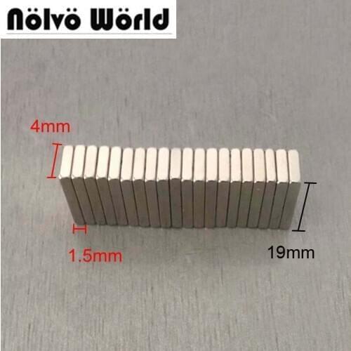 100pcs 19X4X1.5mm neodymium magnet block rare earth strong bulk super invisible magnets for bags handbags sewing