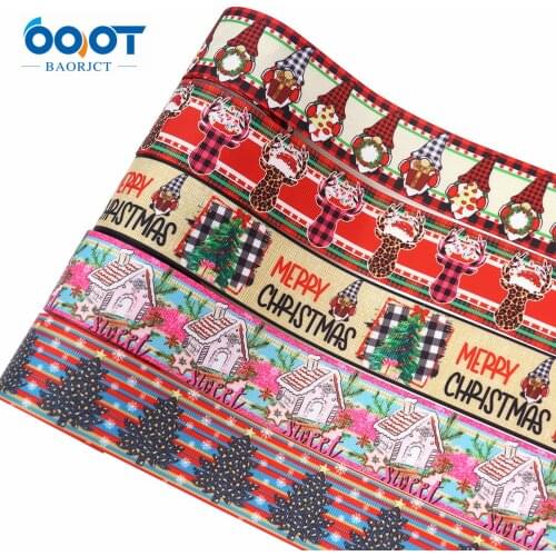Christmas Series Cartoon Grosgrain Ribbons,M-21723-1182 38mm 10Yards Bow Cap Accessories Halloween Party Gift Wrap DIY Handmade