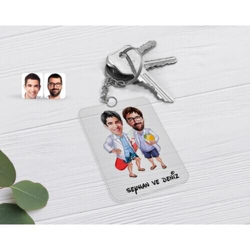 Personalized Kankalar Caricature Of Transparent Plexiglass Anahtarlık-2