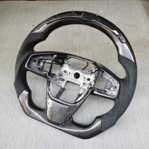 Customized Carbon Fiber LED Steering Wheel For Honda 10th Gen Civic 10 with Alcantarar Replacement