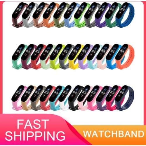 High Quality 33 Colors Available Mi Band 6 Watchband TPU Material Solid Color Replacement Wristband For Xiaomi Mi Band 6 Strap