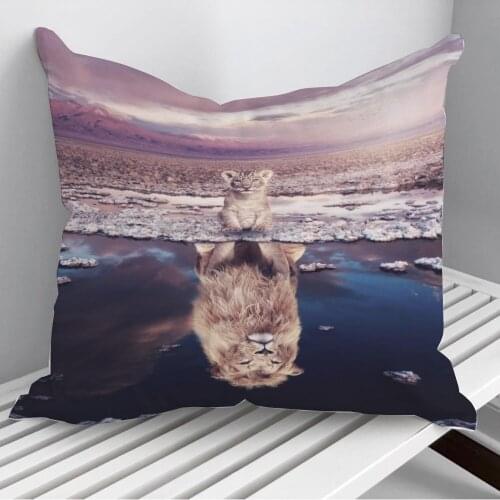 Baby lion will grow up Throw Pillows Cushion Cover On Sofa Home Decor 45*45cm 40*40cm Gift Pillowcase Cojines Dropshipping