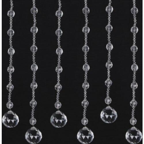Top fengshui 20m/lot Windows porch partition door curtain customized crystal bead curtain,home decoration wedding garland strand