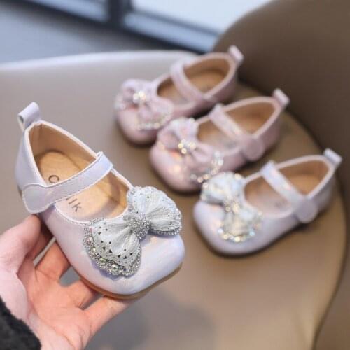 Girls Shoes Little Baby Sweet Princess Shoes Autumn New Kids Leather Dance Party Newborn First Walkers Size 15-30 SOB001