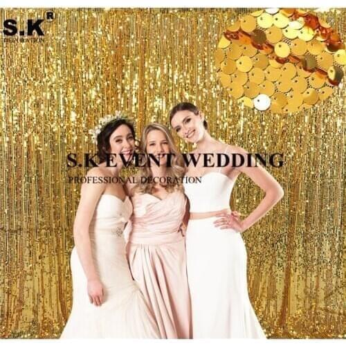 9mm Big Sequin Backdrop Curtain Glitter Stage Background Photo Booth Our Door Wedding Event Banquet Decoration