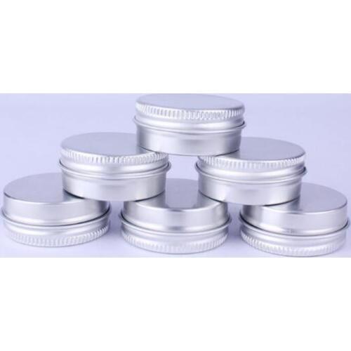 10ml Aluminium Balm Tins pot Jar 10g comestic containers with screw thread Lip Balm Gloss Candle Packaging