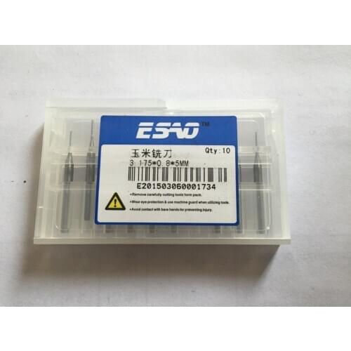 10pcs 0.8mm 1/8" Shank Tungsten Carbide cutter Rotary Burr Set CNC Engraving Bit