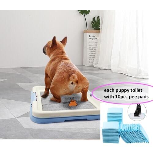 Portable Dog Training Toilet Indoor Dogs Potty for Small Dogs Cats Cat Litter Box Puppy Pad Holder Tray x 10pcs diapers