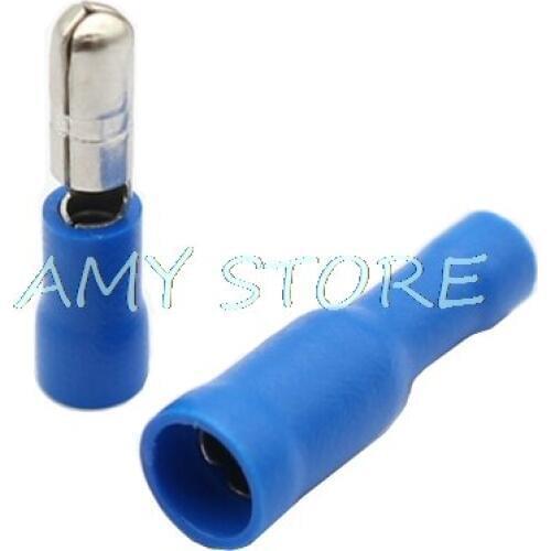 100PCS FRD(MPD)2-156 Blue Assorted Female + Male Bullet Butt Connector Insulated Crimp Wire Terminals Set 16-14AWG 1.5-2.5mm2