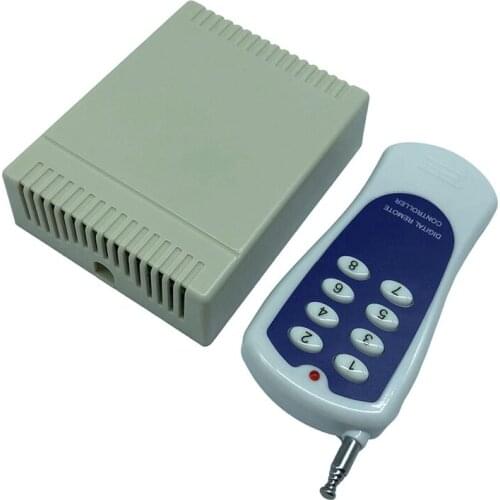 12V 8-Channel 433MHz Wireless Remote Control Switch 100M 8-Key Remote Control for Lamps, Access Control, Motors, Doors