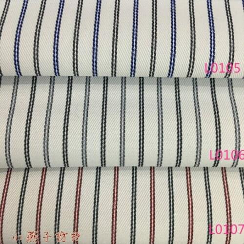 2016 men and women cotton shirt fabric color dark stripe fabric dyed cotton cloth skirt high DIY