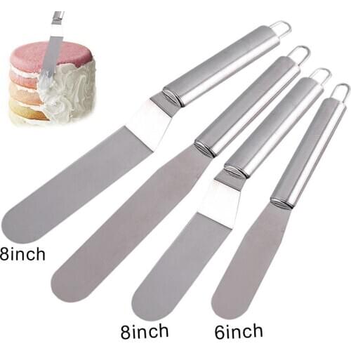 6/8/10 Inches Stainless Steel Butter Cake Cream Spatula For Cake Smoother Icing Frosting Spreader Fondant Pastry Cake Decorating
