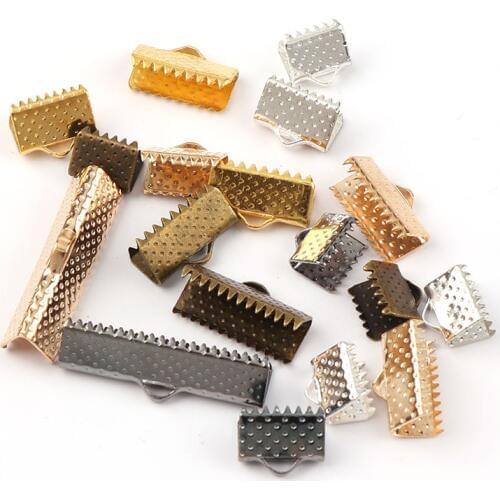 8mm Crimp beads cove clasps Cord End Caps String Ribbon leather Clip Foldover DIY Necklace Bracelet Connectors Jewelry Findings