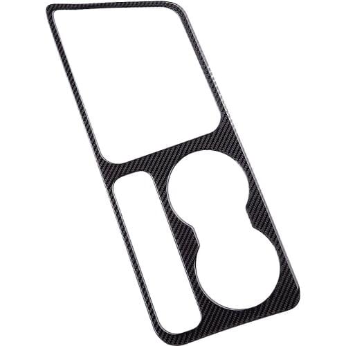 Beler Car Console Water Cup Holder Panel Cover Trim Frame Fit for Dodge Challenger 2008-2011 2012 2013 2014 Carbon Fiber LHD