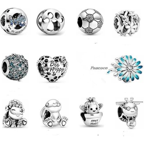 925 Sterling Silver We Can Do Anything With Crystal Charm Bead Fit Women Pandora Bracelet & Necklace Jewelry