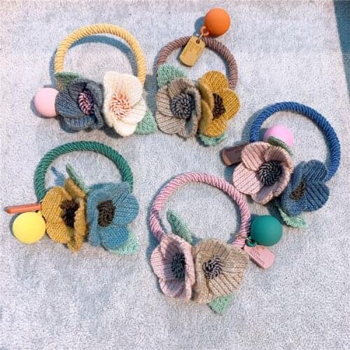 Children Hair Accessories Sweet Flower Circle Girl Wool Headdress