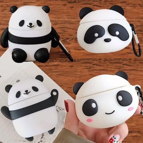 For Apple AirPods Bag 3D Funny Cute Cartoon Panda Earpods Case for Airpods 2 Wireless Earphone Protective Cover Headset Shell