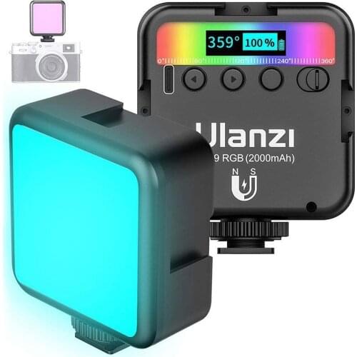 For Ulanzi VL49 RGB LED Video Light 2500K-9000K Magnetic Mini Fill Light Extend 3 Cold Shoe 2000mAh Type-c Port For DSLR Camera