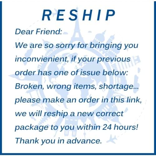 This link is for the customer who receive the defective order and needs us reship an new order