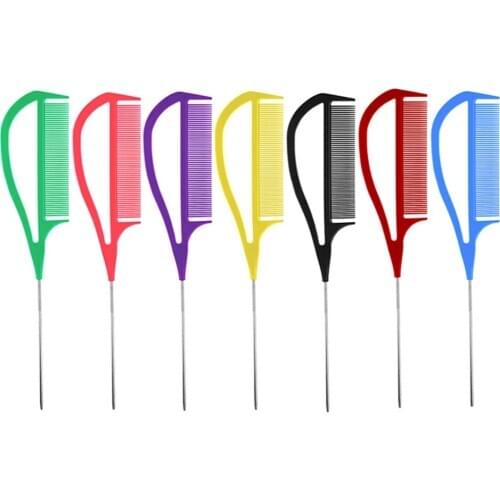 Metal Pin Tail Comb Rat Tail Comb For Styling Teasing Wide Tooth Pick Stylist Braiding Combs Brush Separate Parting For Hair