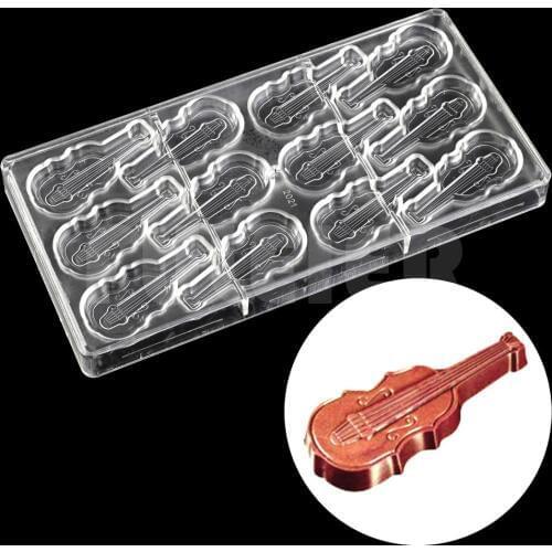 Baking tools guitar shape Chocolate Mold ,Polycarbonate Chocolate Moulds DIY Plastic Pastry tool candy cake decoration molds