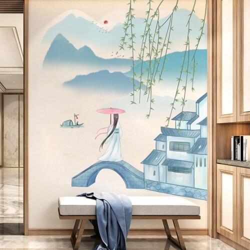 Classical Creative Wall Stickers Living Room Decoration Bedroom Study Corridor Porch Chinese Style 3D Stereo Posters Room Decor