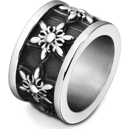 Vintage Six-star Man Ring Punk Rock Jewelry Accessory Stainless Steel Men Rings