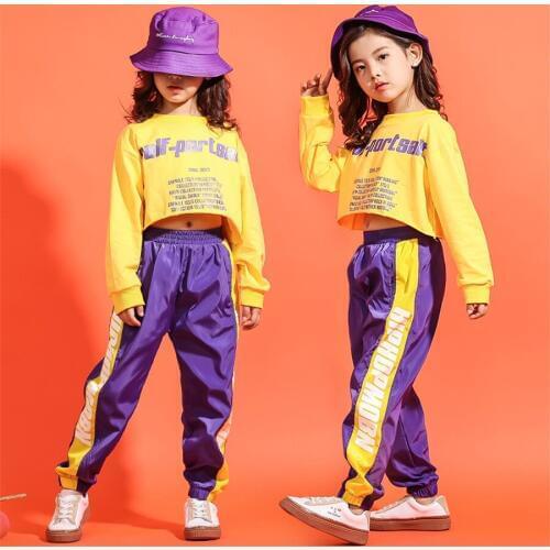 Girls clothes set Long Sleeve 2019 8 10 12 14 16 Years jazz dance costumes for kids hip hop hoodie top costume kids Girls