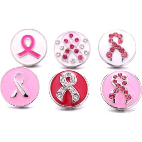 The Red Ribbon Snap Jewelry Enamel Rhinestone 18mm Ginger Snap Button DIY Bracelet Necklace Jewelry Making ACC for Women