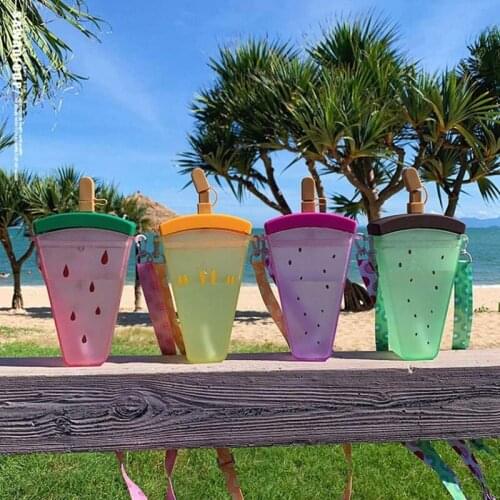 Creative Green Macaque Sequined Cup Colorful Coffee Juice Simple Cute Net Red Plastic Bottom Outdoor Portable Cup Studen