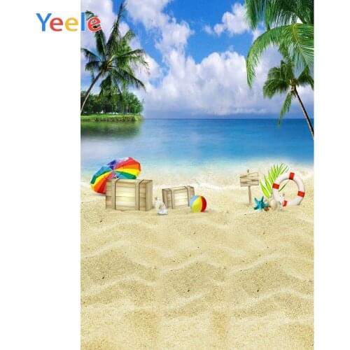 Summer Tropical Sea Ocean Seaside Beach Party Palm Tree Baby Backdrop Photography Background For Photo Shoot Vinyl Photophone
