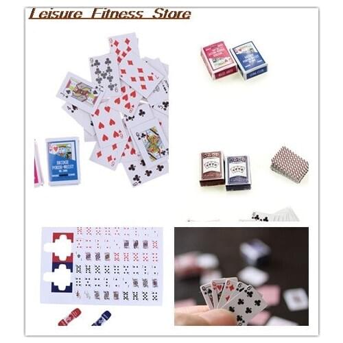 Cute 1:12 Miniature Games Poker Mini Dollhouse Playing Cards Miniature For Dolls Accessory Home Decoration
