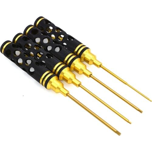 4pcs/set 1.5/2.0/2.5/3.0mm Hex Screwdriver Bit HSS Titanium Coated Repair Tool Set For RC helicopter RC toys