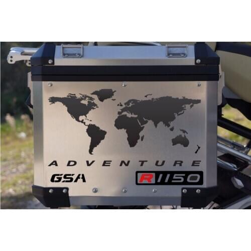 GS Motorcycle Decal Kit "R1150 World Adventure Map" for Touratech Panniers