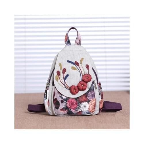 New national string appliques women shopping backpacks!Nice bohemian prints lady small Cover backrack All-match canvas backruck