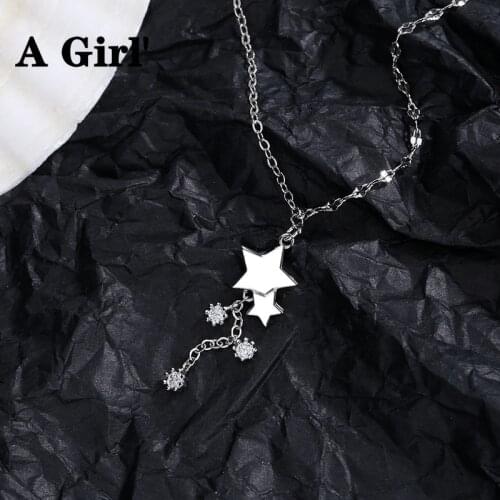 A Girl' New Tassel Stars Necklace Female Unique Design Romantic Exquisite Jewelry Adjustable Birthday Party