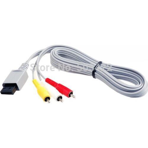 Wholesale Audio Video AV Composite 3 RCA Cable Cord Connector for Nintendo Wii Game Console 50PCS/LOT