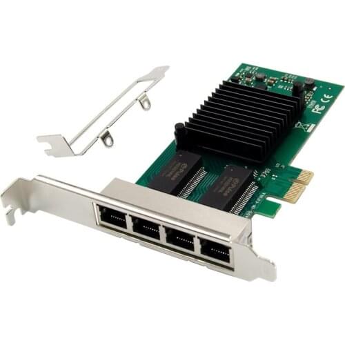 PCIE X1 chip Intel I350AM4 Quad-Port Gigabit Ethernet 4 port PCI-E X1 Lan Adapter Network Card