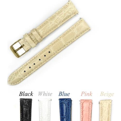 5PCS X 12mm 14mm 16mm 18mm 20mm Leather Watch Band Pink Beige Blue Black White Watchband Genuine Leather Strap for Women watch