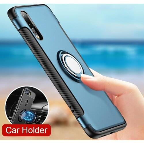 Luxury Phone Case For Huawei P20 Pro P10 Lite P20 Lite P Smart Plus Coque Ring Holder Silicone Cover For Huawei P9 P10 Plus Case