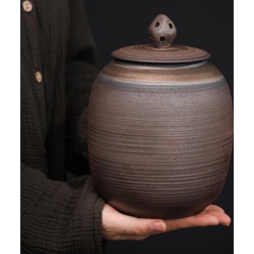 Manual Stoneware Vintage Pu-Erh Tea Is Used Gilded Large Sealed Ceramic Storage Tank Tea Jar Tea Box Ceramic Jars with Lids Tea