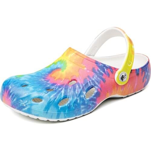 Summer New Unisex Printed Clogs Sandals Mens Beach Sandals Womens Flat Bottomed Slippers Garden Jelly Cool Women Sandals