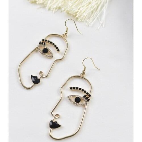 1Pairs Human Face Dangle Earrings Abstract Art Face Hypoallergenic Earring for Woman Girl Contour Jewelry