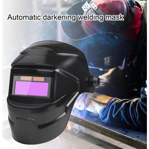 Solar Powered Welding Helmet Welder Mask Chameleon Large View True Color Auto Darkening Welding Mask For Arc Weld Grind Cut
