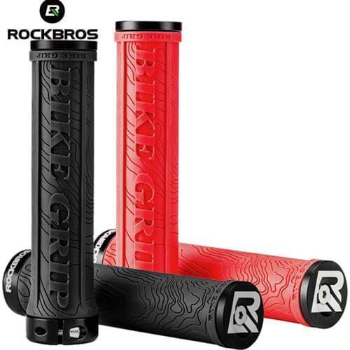 ROCKBROS TPR Rubber Cycling Bike Bicycle Handlebar Grips Rubber Lock-on Light Grip For MTB Folding Bike Fixed Design Bike Parts