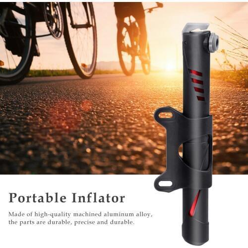 Mini Bicycle Pump With Flexible Hose+Pressure Gauge, Fits Presta & Schrader Valve, Free Accessories-Ball Pump Needle,Frame Mount