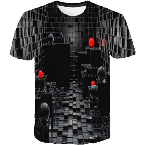 High Quality Mens 3d Image T-shirt, Black 3d Series Printed Casual T-shirt, 6xl Large T-shirt, New Style In Summer 2021